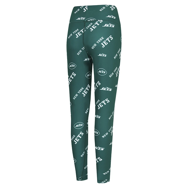 Leggings de nuit en tricot imprimé allover Breakthrough New York Jets Concepts Sport Green pour femmes
