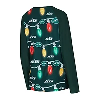 Ensemble haut à manches longues et pantalon en tricot Garland raglan vert Sport pour femme de Concepts New York Jets