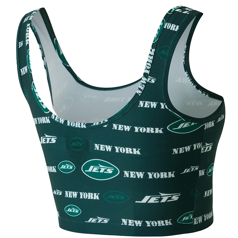 Women's Concepts Sport Green New York Jets Mosaic Allover Print Bralette