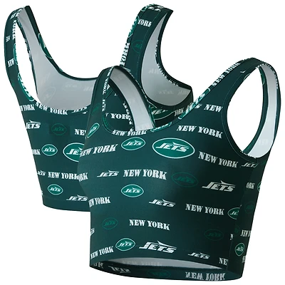Women's Concepts Sport Green New York Jets Mosaic Allover Print Bralette