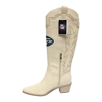 Bottes de cowboy New York Jets couleur crème pour femmes
