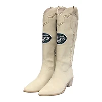 Bottes de cowboy New York Jets couleur crème pour femmes