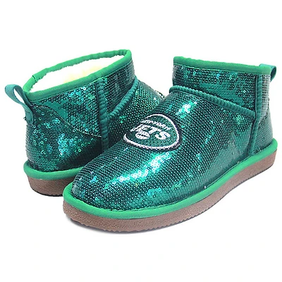 Women's Cuce  Green New York Jets Sequin Ankle Boots