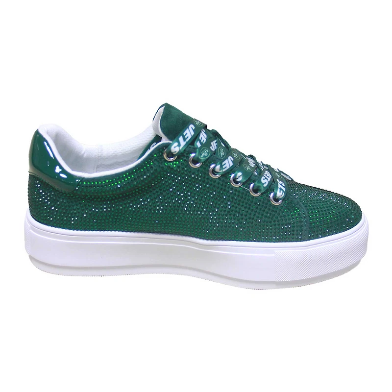 Women's Cuce Green New York Jets Team Color Crystal Sneakers