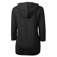 Sweat à capuche zippé manches 3/4 et logo rétro des New York Jets pour femme, Cutter & Buck, noir