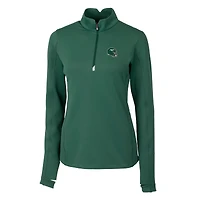 Women's Cutter & Buck  Green New York Jets Helmet Logo DryTec Traverse Stretch Quarter-Zip Pullover Top