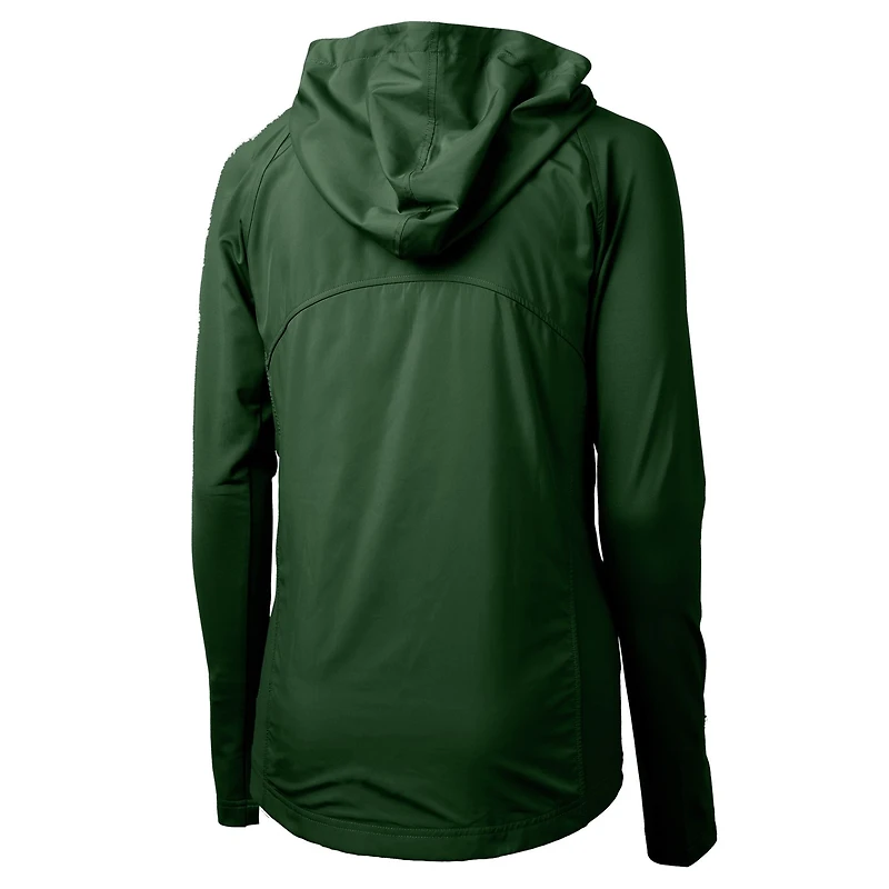 Women's Cutter & Buck Hunter Green New York Jets Adapt Eco Knit Hybrid Recycled Full-Zip Hoodie