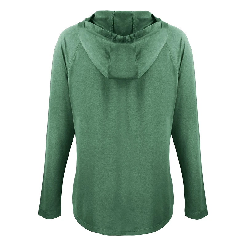 Women's Cutter & Buck Hunter Green New York Titans Historic Coastline Epic Comfort Eco Recycled Raglan Pullover Hoodie
