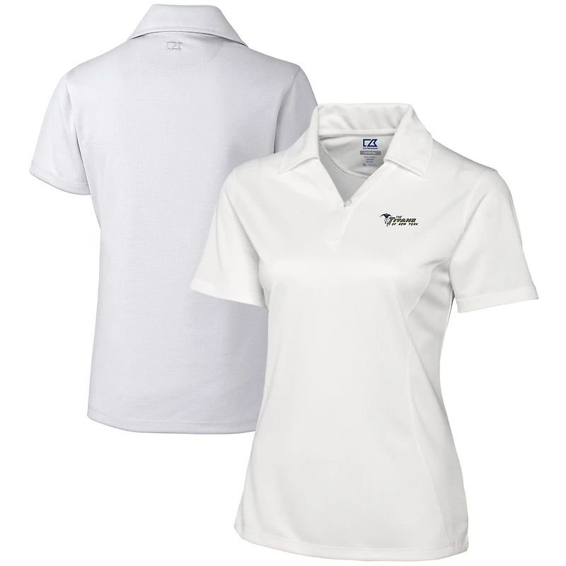 Polo texturé DryTec blanc à logo rétro des New York Jets pour femme, Cutter & Buck