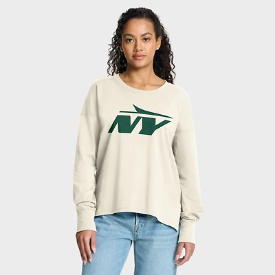 T-shirt à manches longues pour femme Fanatics Cream New York Jets Dove Legacy