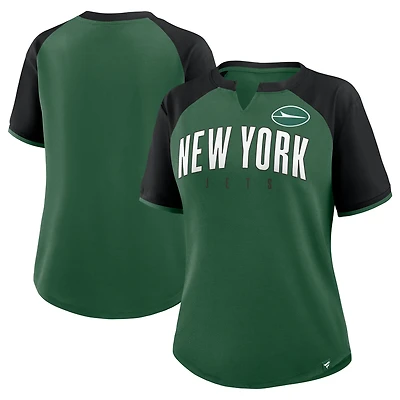 Women's Fanatics Green/Black New York Jets Height Advantage T-Shirt
