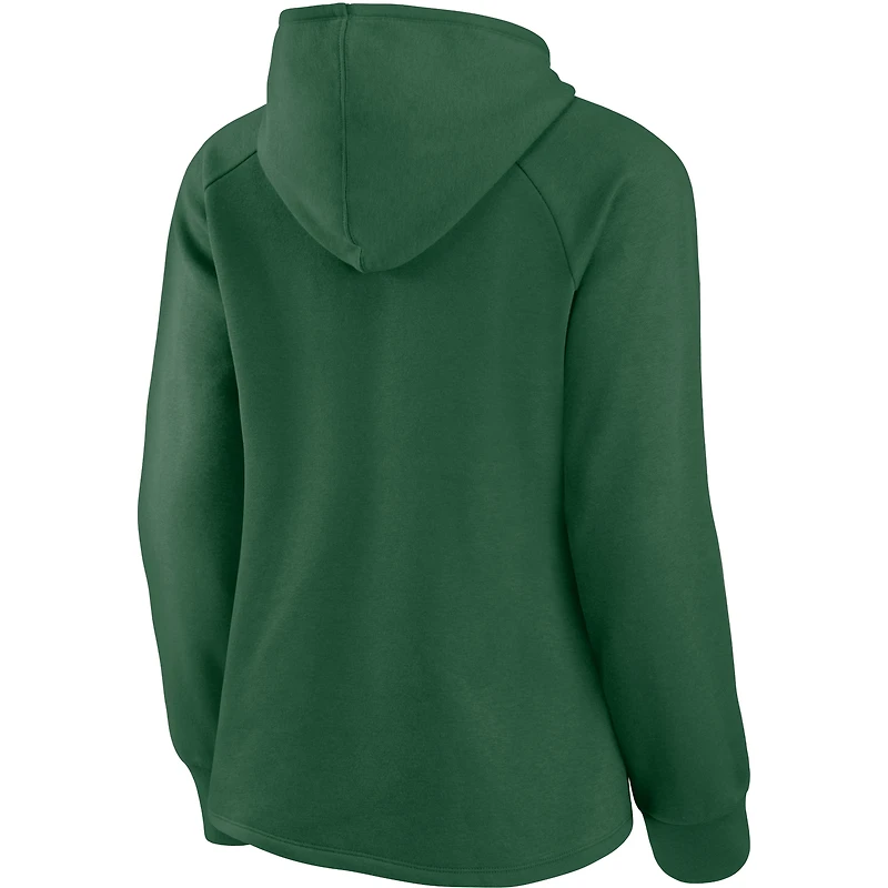 Women's Fanatics Green New York Jets First Contact Raglan Pullover Hoodie