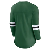 T-shirt à manches 3/4 avec logo de la première équipe des New York Jets Fanatics Green pour femmes