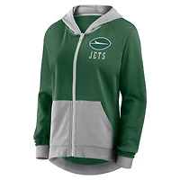 Sweat à capuche entièrement zippé vert New York Jets Hit It de Fanatics pour femmes
