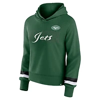 Women's Fanatics  Green New York Jets Over Under Pullover Hoodie