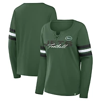 Women's Fanatics  Green New York Jets Team First Coverage Scheme Lace-Up Long Sleeve T-Shirt