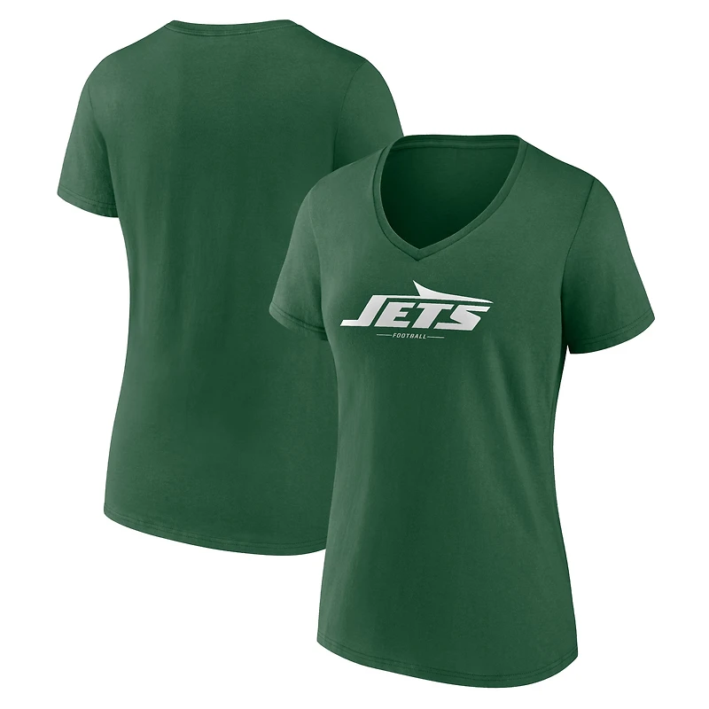 Women's Fanatics  Green New York Jets Team Lock-Up V-Neck T-Shirt