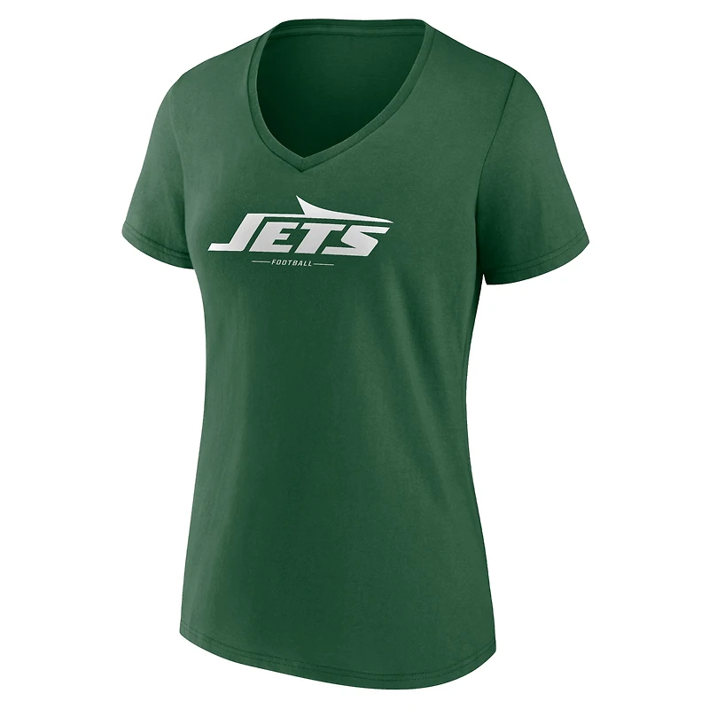 Women's Fanatics  Green New York Jets Team Lock-Up V-Neck T-Shirt