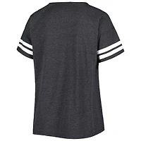 T-shirt à col cranté raglan grande taille pour femmes Fanatics Heather Charcoal New York Jets