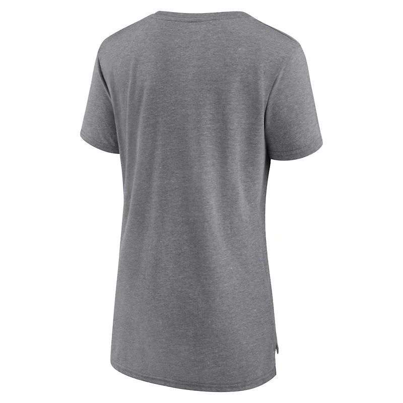 T-shirt tri-mélange Fanatics Heather Grey New York Jets Up the Middle pour femmes