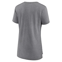 T-shirt tri-mélange Fanatics Heather Grey New York Jets Up the Middle pour femmes