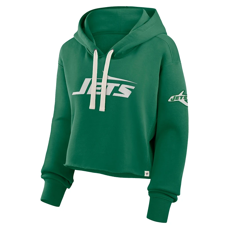 Sweat à capuche court surdimensionné Fanatics Kelly Green des New York Jets pour femmes