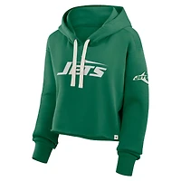 Sweat à capuche court surdimensionné Fanatics Kelly Green des New York Jets pour femmes