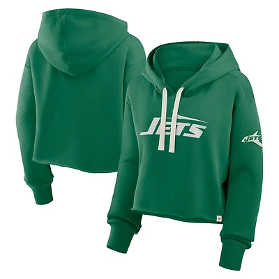 Sweat à capuche court surdimensionné Fanatics Kelly Green des New York Jets pour femmes