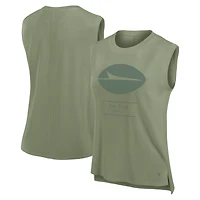 Women's Fanatics Olive New York Jets Studio Embrace Tank Top