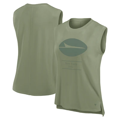 Women's Fanatics Olive New York Jets Studio Embrace Tank Top