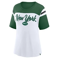 Women's Fanatics White/Green New York Jets Cheer Chant Fashion Crop Top