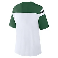 Women's Fanatics White/Green New York Jets Cheer Chant Fashion Crop Top