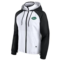 Veste à capuche anorak entièrement zippée blanche Fanatics New York Jets pour femme