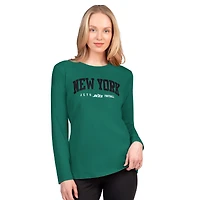 T-shirt à manches longues G-III 4Her pour femme par Carl Banks, vert, New York Jets, « Meilleur jeu »