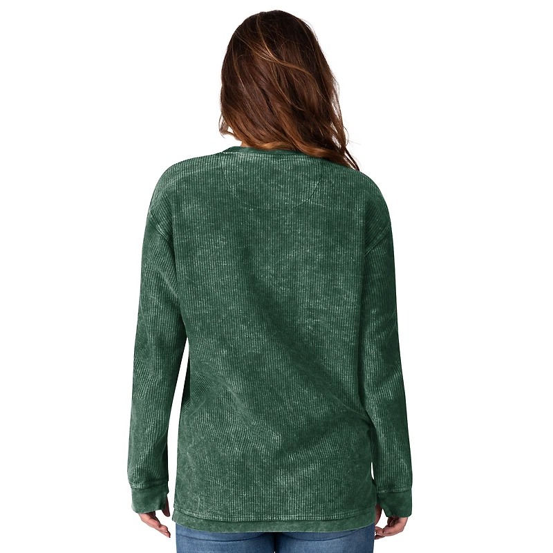 Sweat-shirt confortable en velours côtelé G-III 4Her de Carl Banks pour femme, vert, New York Jets