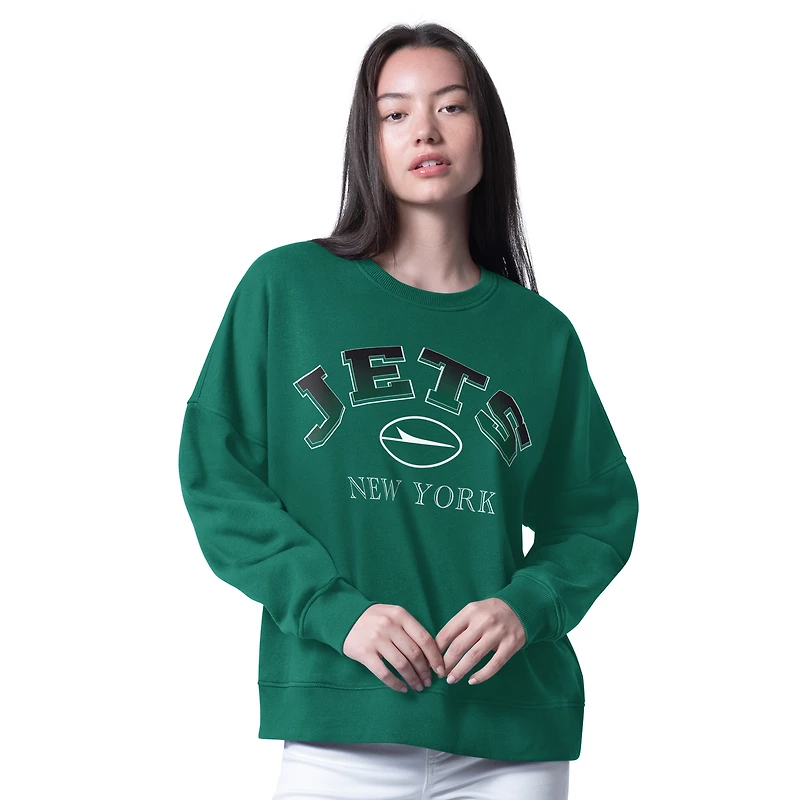 Sweat-shirt surdimensionné vert G-III 4Her pour femme de Carl Banks, motif New York Jets