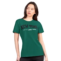 T-shirt à col rond ultra-mince et léger G-III 4Her par Carl Banks pour femme, vert, des New York Jets
