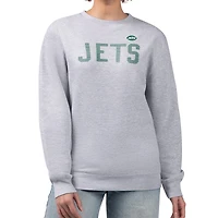 Sweat-shirt en polaire à imprimé pois G-III 4Her par Carl Banks pour femme, gris chiné, des New York Jets