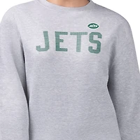 Sweat-shirt en polaire à imprimé pois G-III 4Her par Carl Banks pour femme, gris chiné, des New York Jets