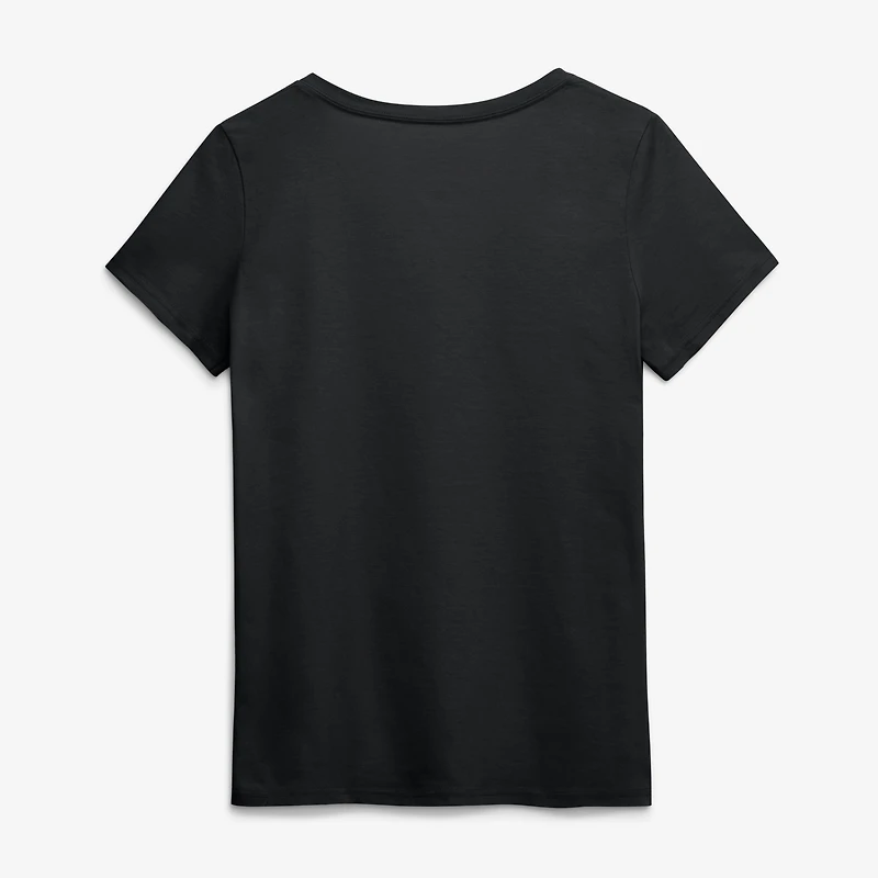 Women's Logo Athletic Black New York Jets Primary V-Neck T-Shirt