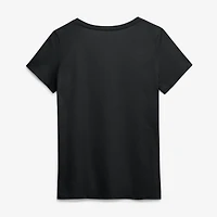 Women's Logo Athletic Black New York Jets Primary V-Neck T-Shirt