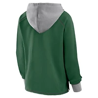Sweat à capuche col en V polaire Boom pour femme avec logo vert athlétique des New York Jets