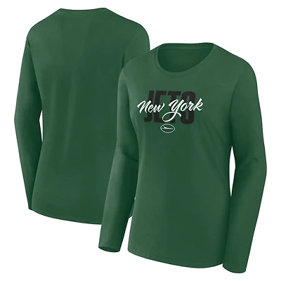 Women's Logo Athletic Green New York Jets Grip Long Sleeve T-Shirt