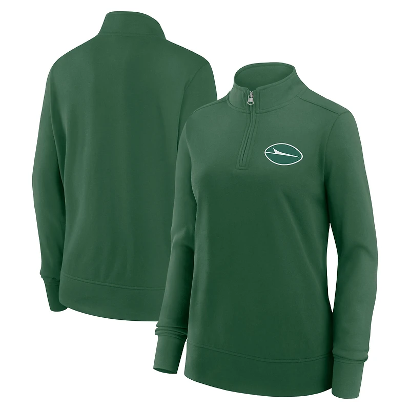 Veste zippée quart de tour Velocity verte athlétique avec logo pour femme des New York Jets