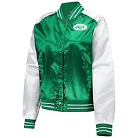 Veste à boutons-pression en satin vert New York Jets Team 2.0 pour femme Mitchell & Ness