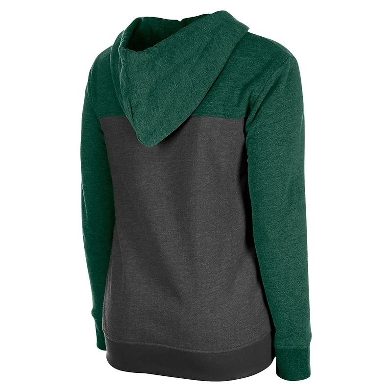 Sweat à capuche entièrement zippé blocs de couleurs New Era York Jets pour femme vert