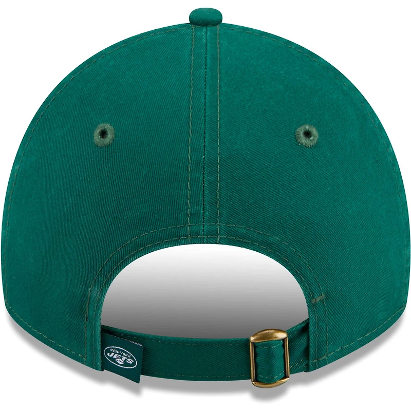 Casquette réglable verte New Era New York Jets Game Day Flower 9TWENTY pour femme