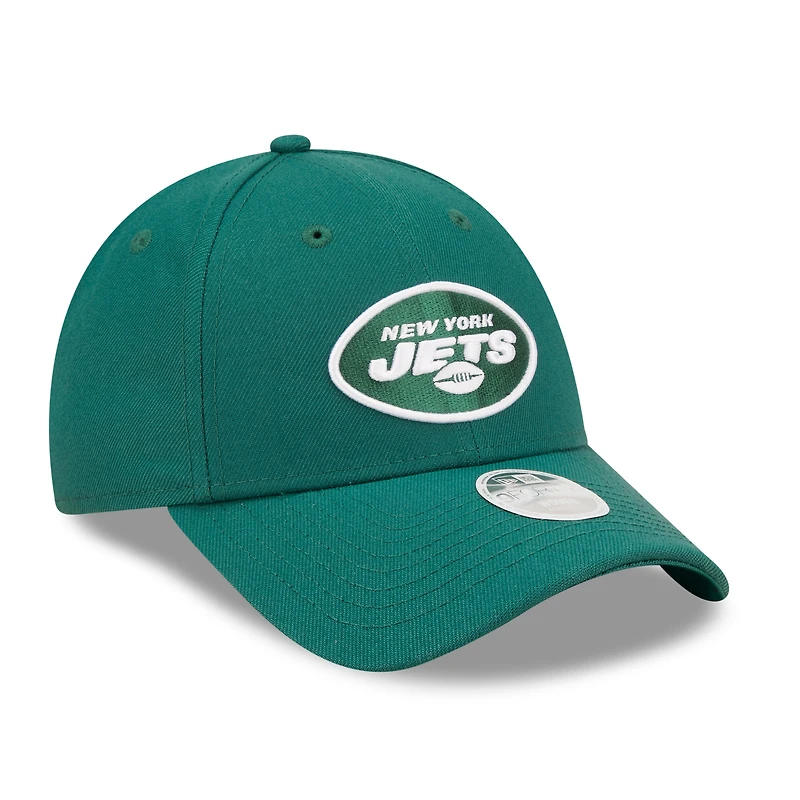 Casquette ajustable New Era verte New York Jets Simple 9FORTY pour femme