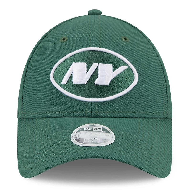 Casquette 9FORTY ajustable simple New Era New York Jets pour femme verte