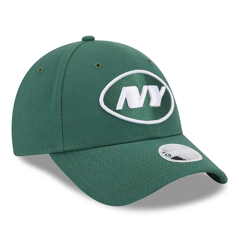 Casquette 9FORTY ajustable simple New Era New York Jets pour femme verte